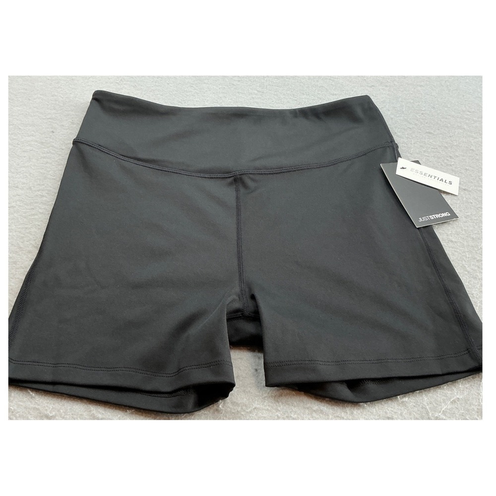 Just Strong Motion‎ High Rise Hot Pants Black Athletic Workout Shorts Size L NWT